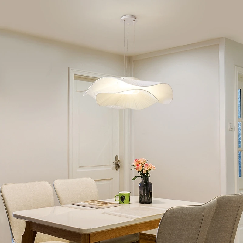 Modern Simple Fabric Led Pendant Lights Dining Room Nordic Chandelier Lamp Bar Hanging Lamp Home Decor Dimmable Light Lamparas view 5