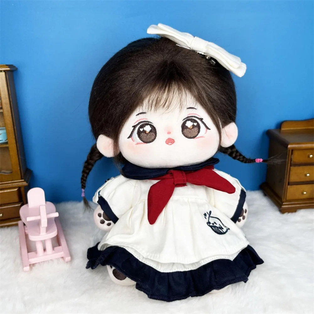 

1 set Bow Hair Band 20cm Cotton Doll Clothes School Uniform Outfit Cotton Doll's Dress Mini Whale Pattern Doll Clothes