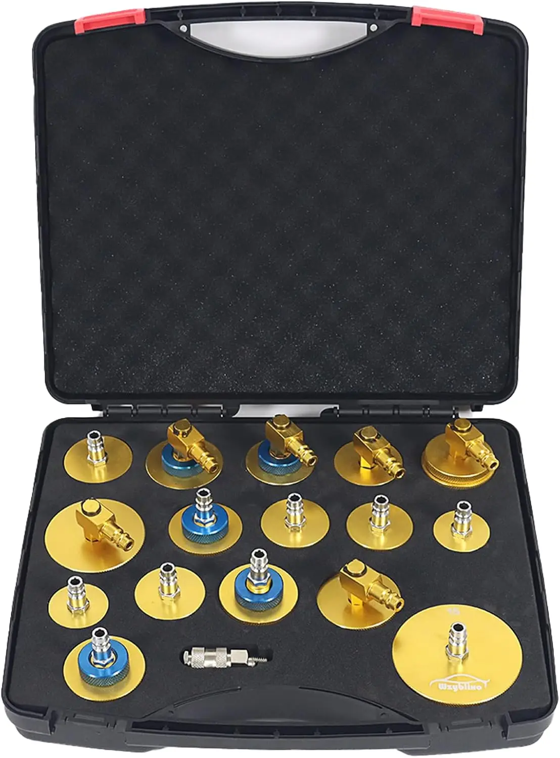 

Комплект тормозного прокачки из 17 предметов с быстрым разъемом, алюминиевые адаптеры для большинства автомобилей