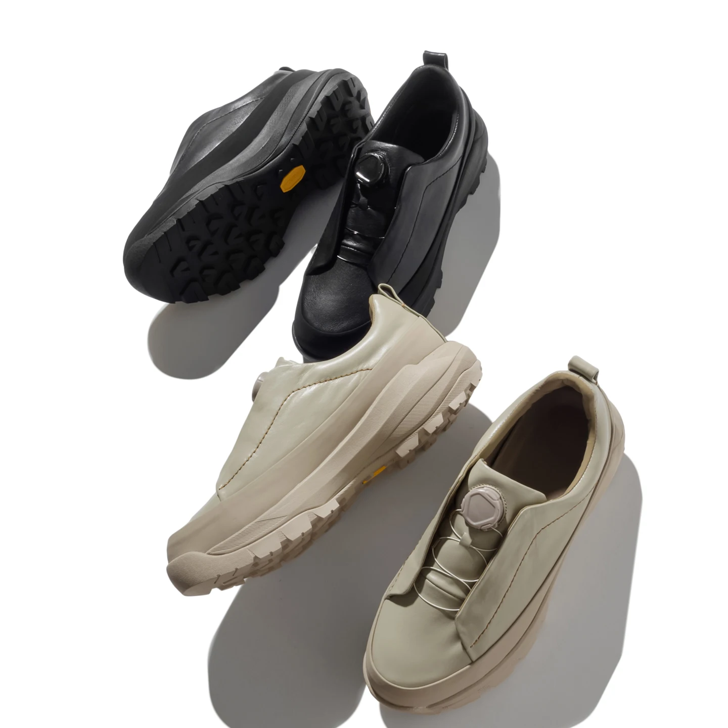 High-End Men's Outdoor Casual Shoes with Rotation Buckle Adjustment System Top Layer Cowhide Splicing Commuter Hiking Shoes
