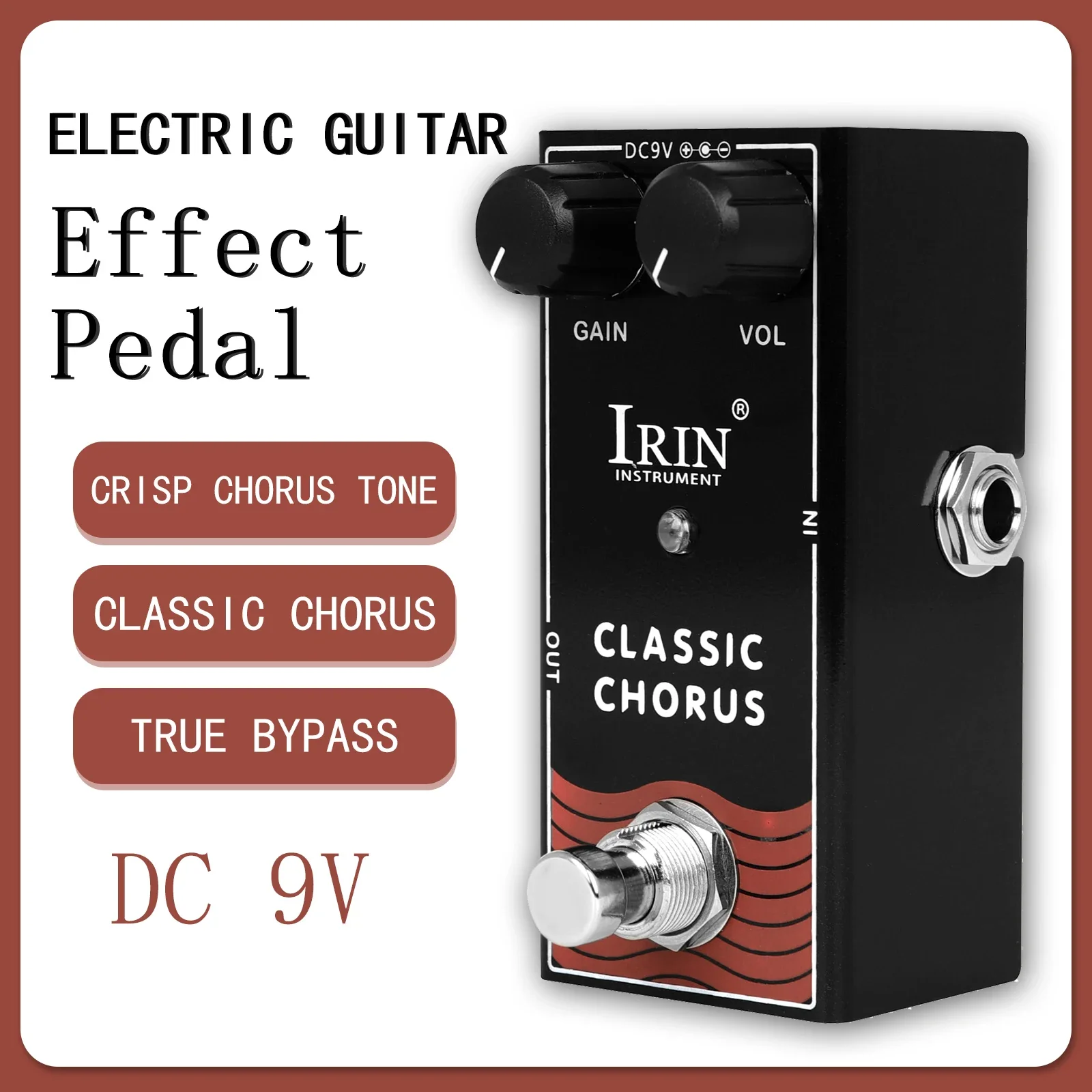 IRIN RF-05 Classico Coro Pedale effetti per chitarra elettrica Coro Tono nitido Effetto abbellimento Pedale True Bypass Accessorio per chitarra