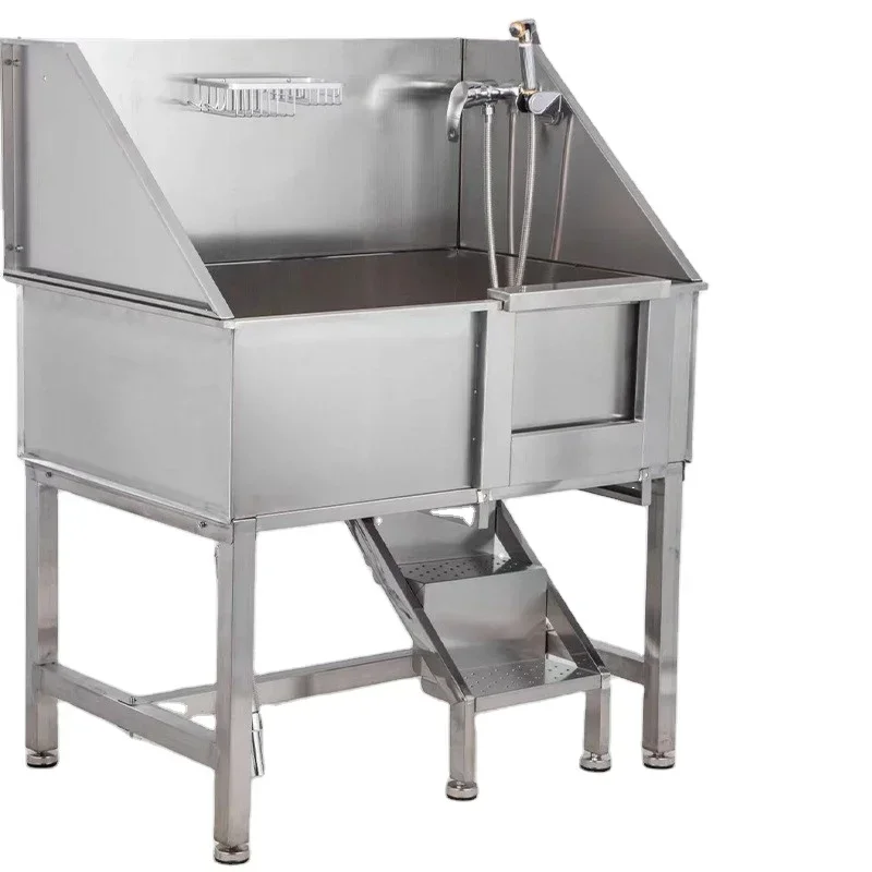 

Dog Cat Care Grooming Shower Washing Station Stainless Steel Pet Bath Tub Dog Grooming Pet Bath Tub With Stairs