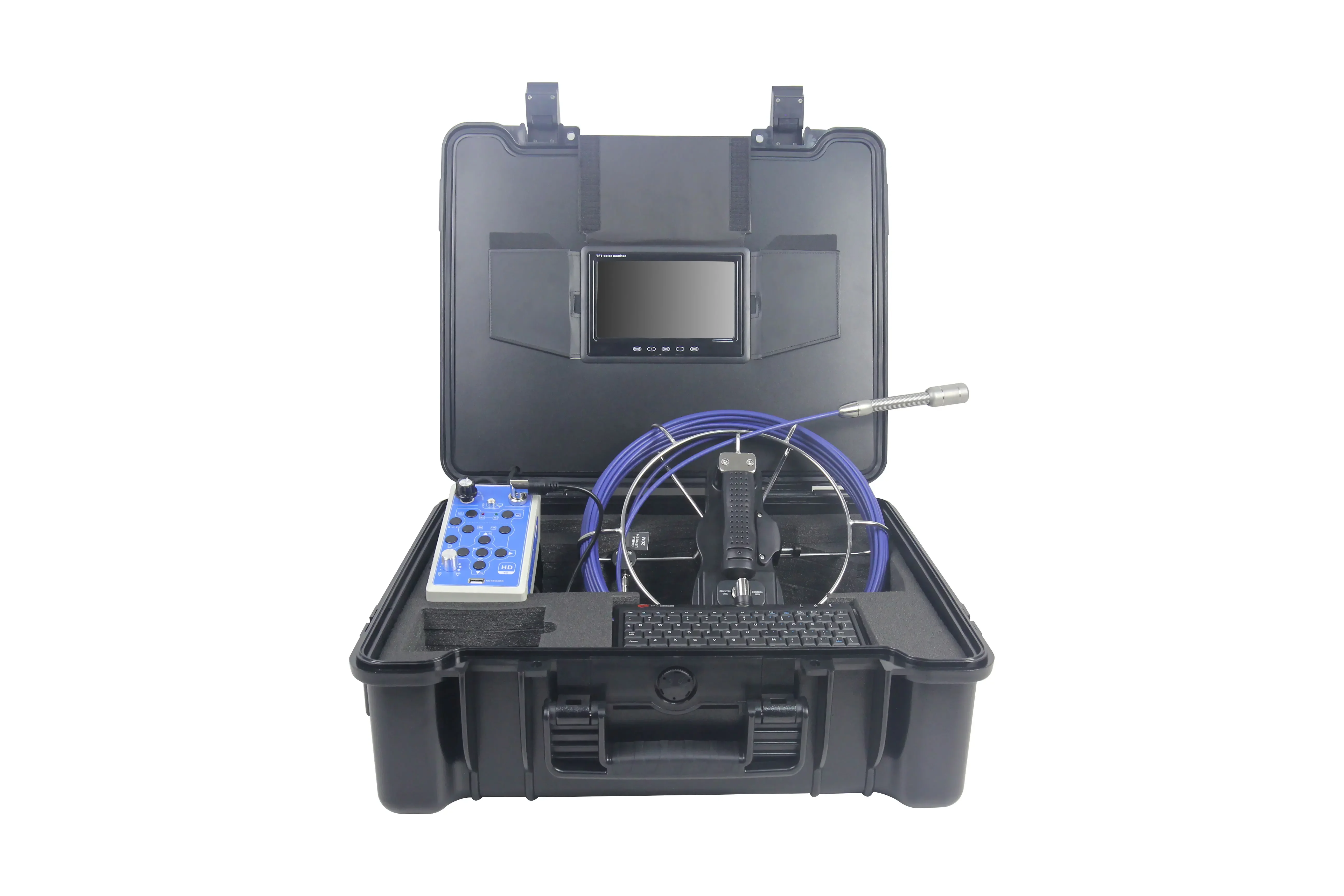 

HD 23MM Camera Head 30M Cable 7'' TFT Monitor CCTV Video Sewer Drain Pipe Inspection Camera For Underground Pipeline Inspection