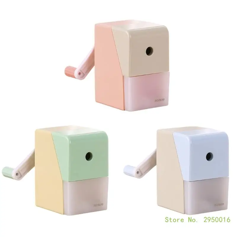 Children Manual Sharpener with Container Auto Feeding In for Most 7.3-8.5MM Pencil Colored Pencil Sketch Pencil