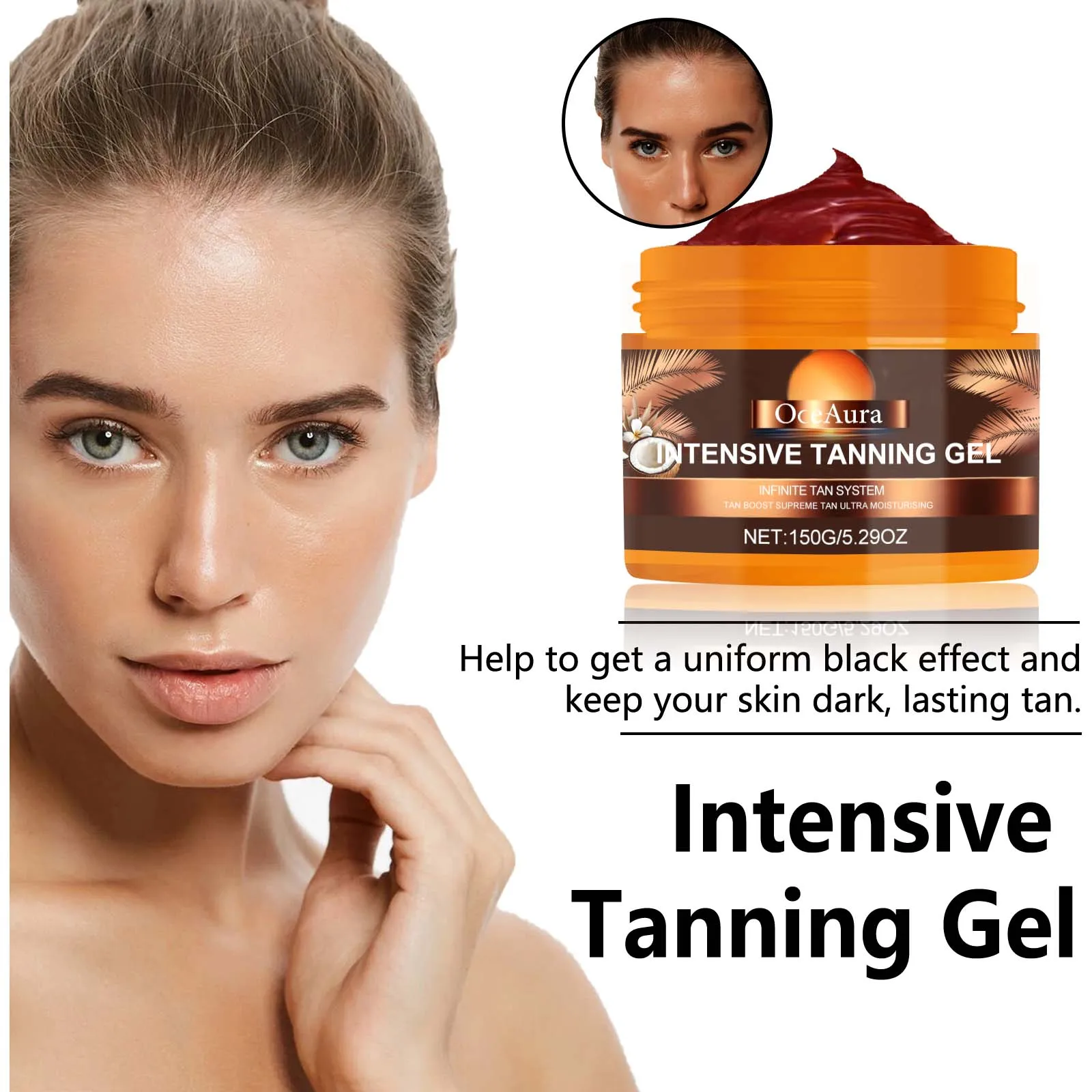 Tanning Accelerator Gel Body Bronzer Moisturizing Fast Self Tanner Cream With Vitamin E Calendula Carrot Seed Oil For Outdoor Sunbed Natural Glow Tan Skin Care