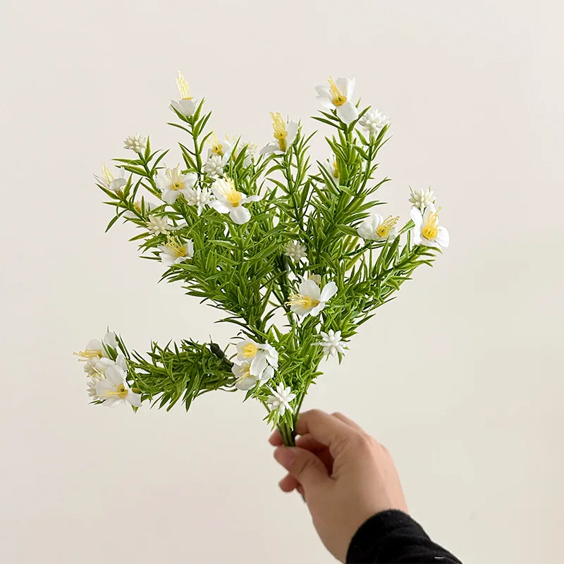 Artificial Gypsophila Bouquet, Faux Grass Flower Arrangement Accessories for Wedding & Home Decoration Photography Props