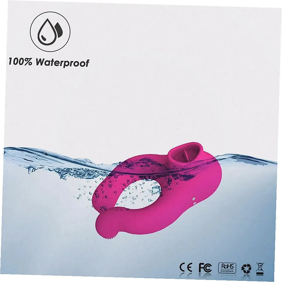 Unisex Vibrator With Male Penis Ring Features Tongue Licking Sex Toy  Vibrator Scrotum Massager Cock Ring Clit Stimulator view 2