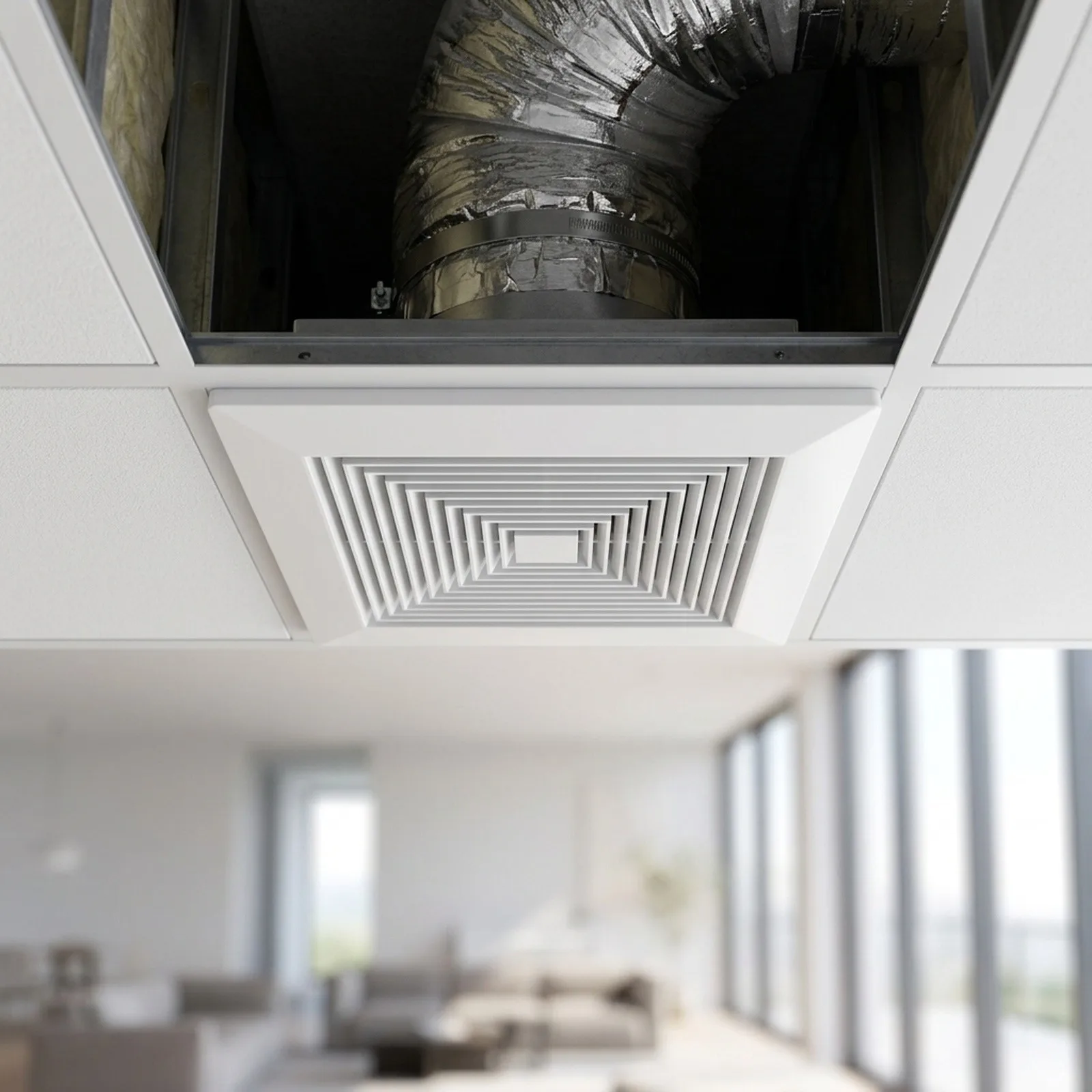 Snap in Panel Square Diffuser for Conditioner ABS Construction Designed for Optimal Air Distribution Snap in Panel