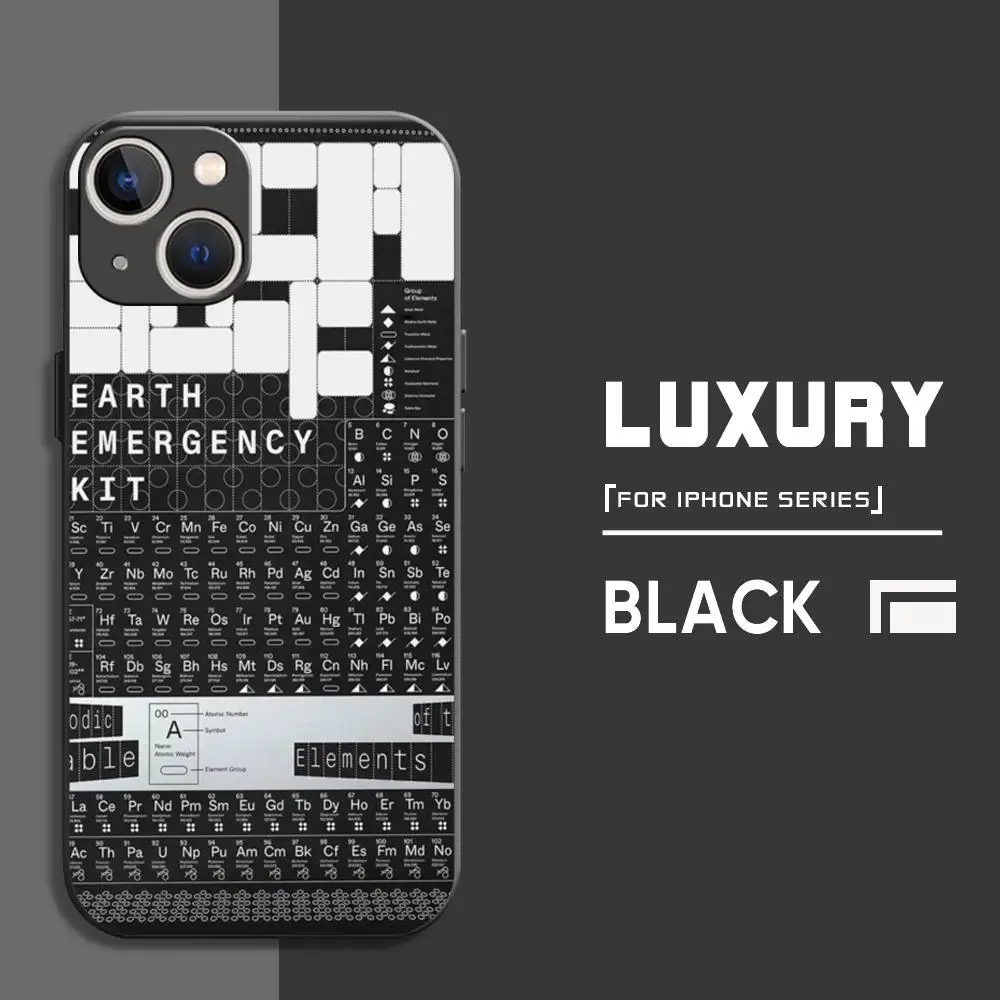 Chemistry Periodic Table Science Phone Case For iPhone 16 15 14 13 12 11 X XR XS 8 Plus Mini Pro Max Soft black Shockproof Cover