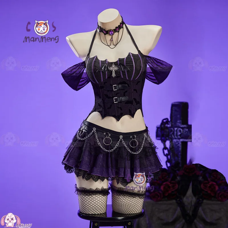 

Элизабет Монстр Cos High Косплей Костюм Женский Хэллоуин Вечеринка Фэнтези Униформа Платье Реквизит Носки Брошь Лолита Милый Новый Комплект