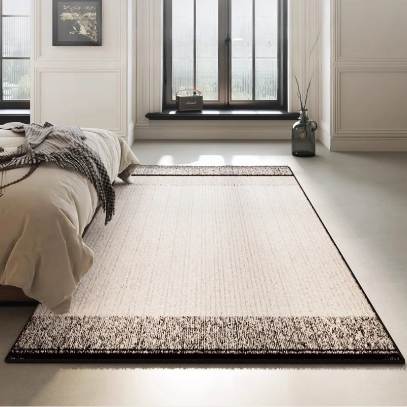 

Modern Style Bedroom Decor Black White Carpet Light Luxury Carpets for Living Room Thickend Plush Floor Mat Home Fluffy Soft Rug