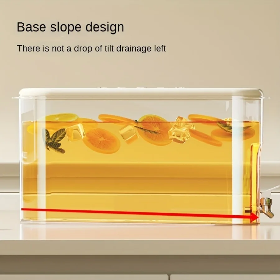 냉장고 플라스틱 냉수 냄비 수도꼭지, 주방 바 물 디펜서, 누수 방지, 고온 저항 음료 양동이, 4l