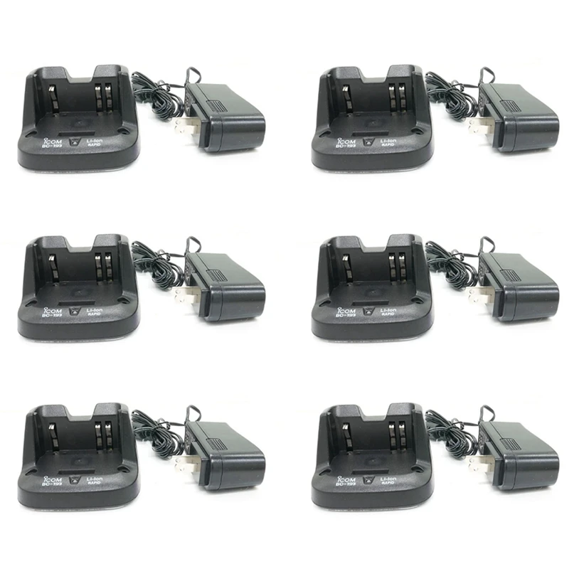 

6X BC-193 Liion Battery Fast Dock Charger For ICOM BP-265 BP263 Radio IC-V80 V80E T70A T70E US Plug
