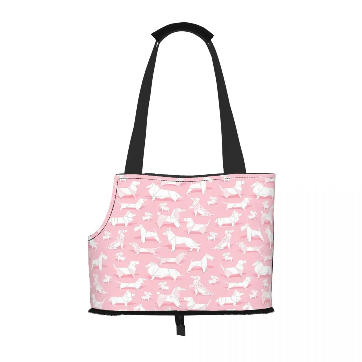 

Origami Doggie Friends Pastel Pink Background Pet Portable Cat Bag