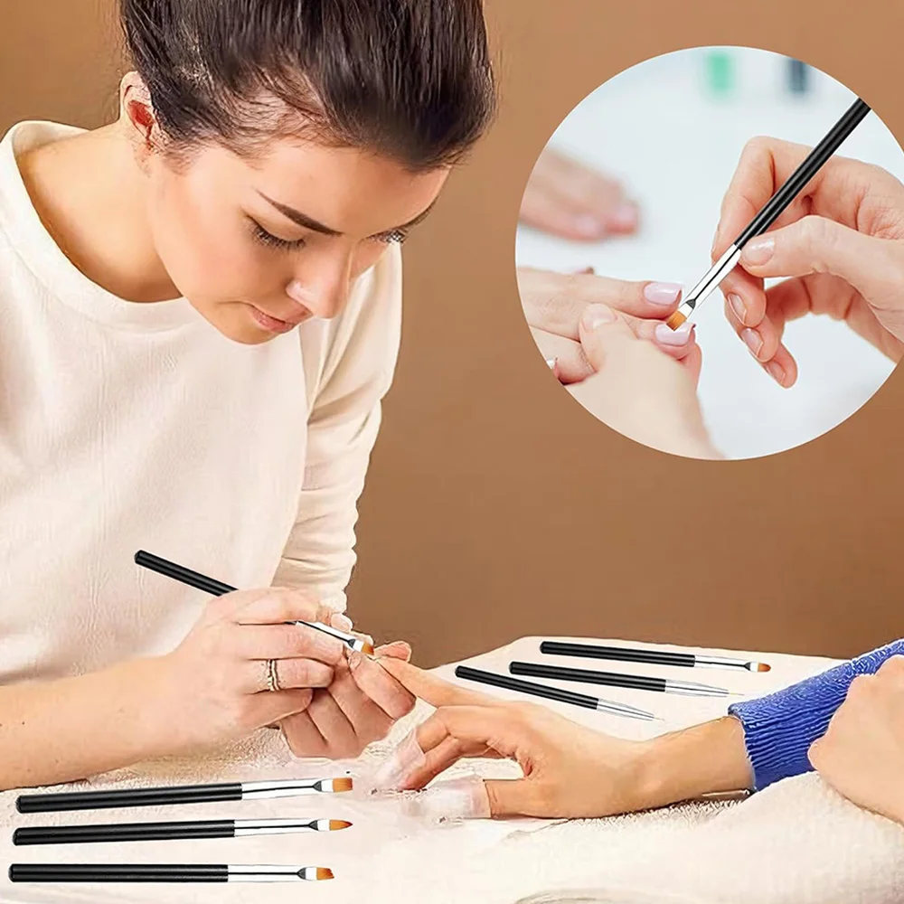 1/15PCS Unghie Art Brushes Set di strumenti per nail art Strumenti per punteggiare le unghie Penna da disegno Spazzole per strisce per linee lunghe Strumenti per manicure fai da te