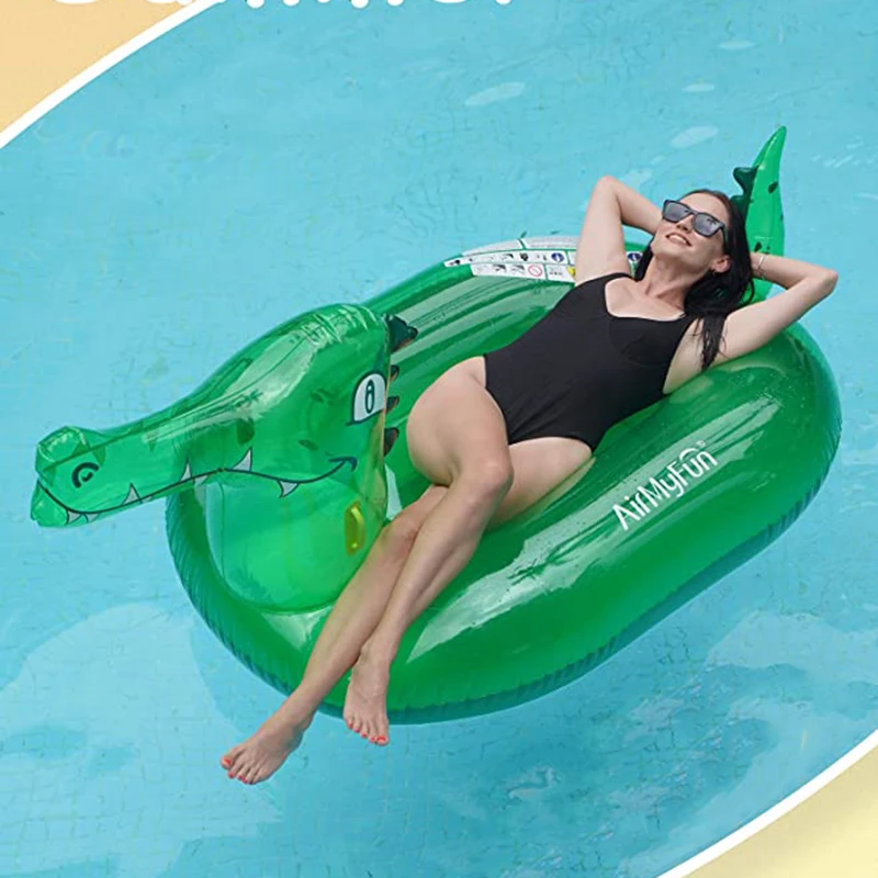 

2022 NEW 87*39*36 inch Crocodile Giant Lounger Pool Floats Fun Beach Floaties Swimming Pools Toys Party Decorations