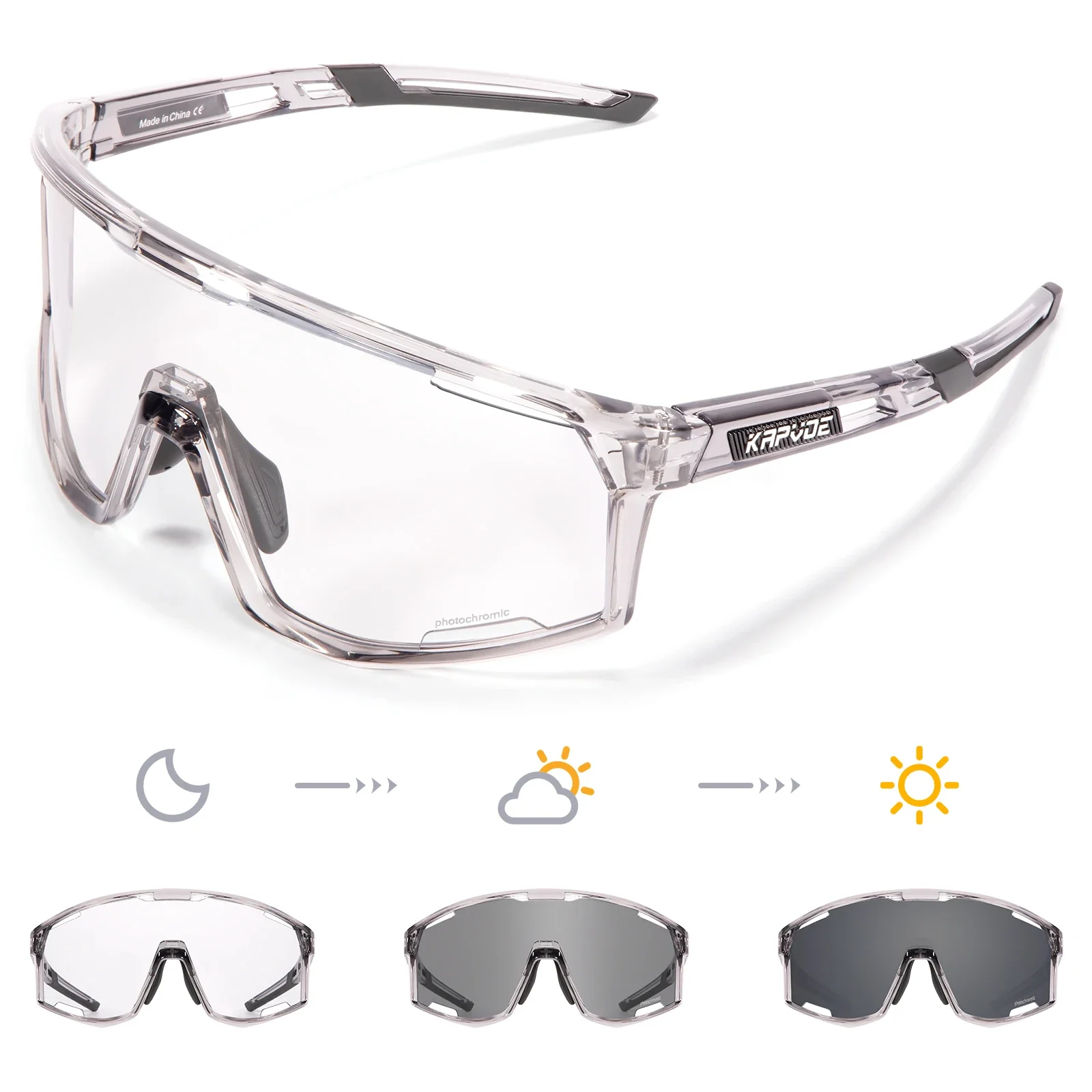 Kapvoe Photochromic Cycling Glasses Sunglasses for Men's Cycle Sun Glasses MTB UV400 Goggles Woman Road Bike Bicycle Eyewear