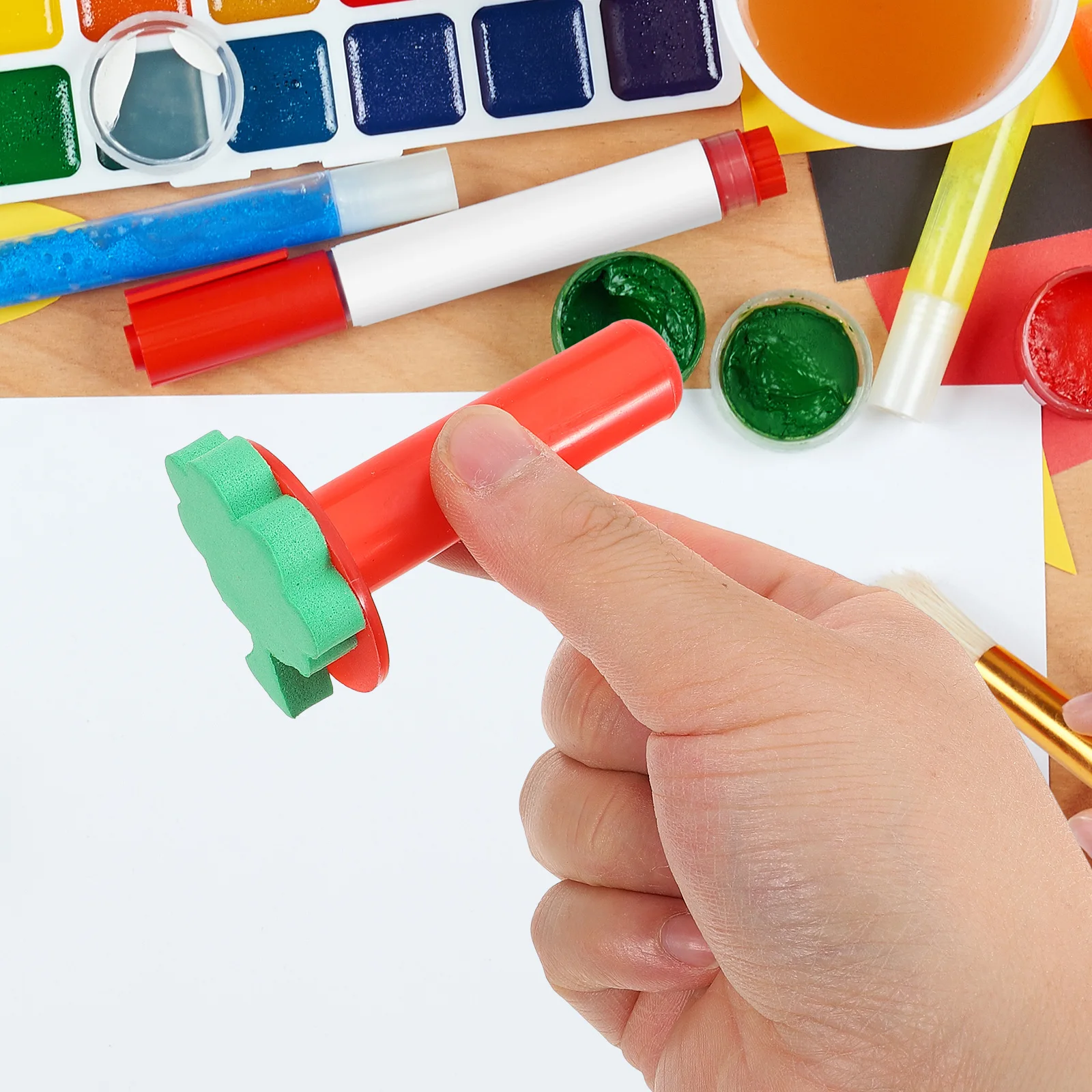 

5 Pcs Sponge Brush Sponges Craft Drawing Paint Material Diy Tools Plastic Childrens Painting Stamper for
