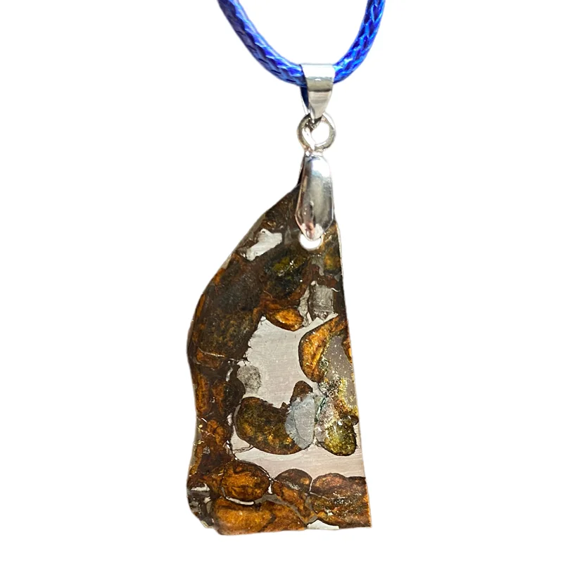 Sericho High quality Kenya Olive Meteorite Necklace Men's and Women's Jewelry Natural Meteorite Material