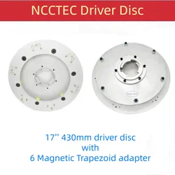 17'' Inch Diamond Driver Plate 430mm Magnetic Adapter Disc Carrier Holder for Klindex Grinder to Use 6 Trapezoid Grinding Blocks