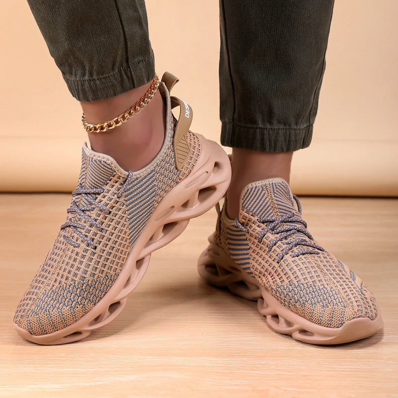 Mannen Hardlopen Wandelen Gebreide Schoenen Mode Casual Mannen Sneakers Ademende Sport Atletische Gym Lichtgewicht Loopschoenen