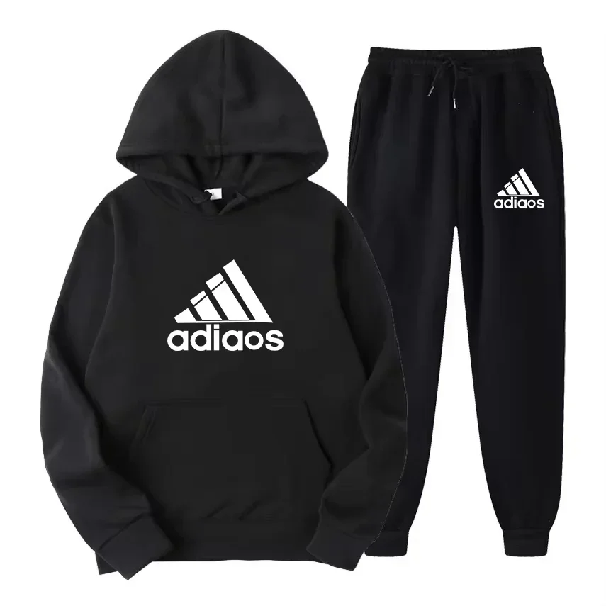 2025 Autumn-Winter Warmth-Enhanced Comfortable Leisure Fitness Sports Set: Two-piece set including hooded sports shirt and joggi - Image 2