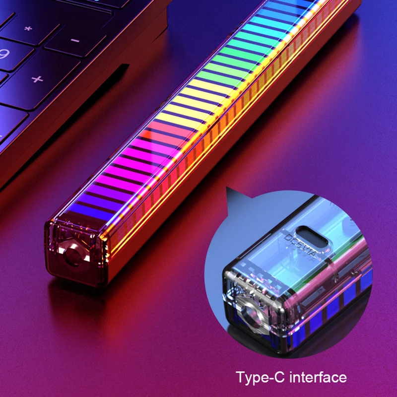 RGB Music Sound Control Atmosphere Light LED Light 3D Pickup Light Application Control Pickup Light Rhythm Environment Light Car