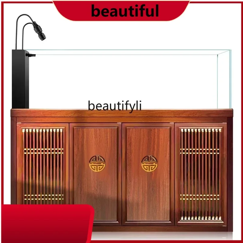 

New Chinese-style stream tank bottom filter ecological fish tank aquarium ultra-white glass floor landscaping aquatic plant tank