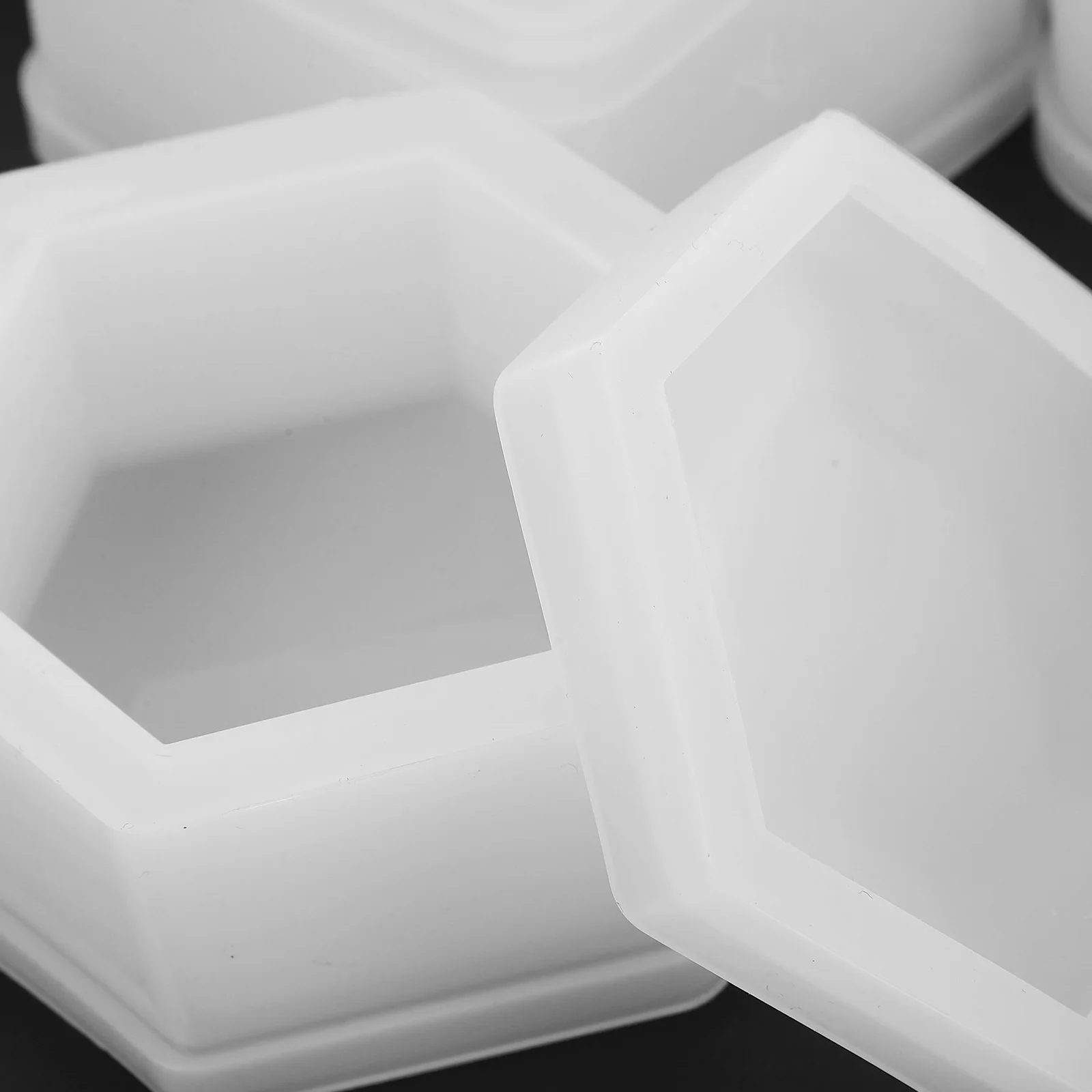 5Pcs Resin Silicone Box Molds Heart Hexagon Square Shapes DIY Storage Craft Casting Jewelry Tray Hexagon Molds for Resin