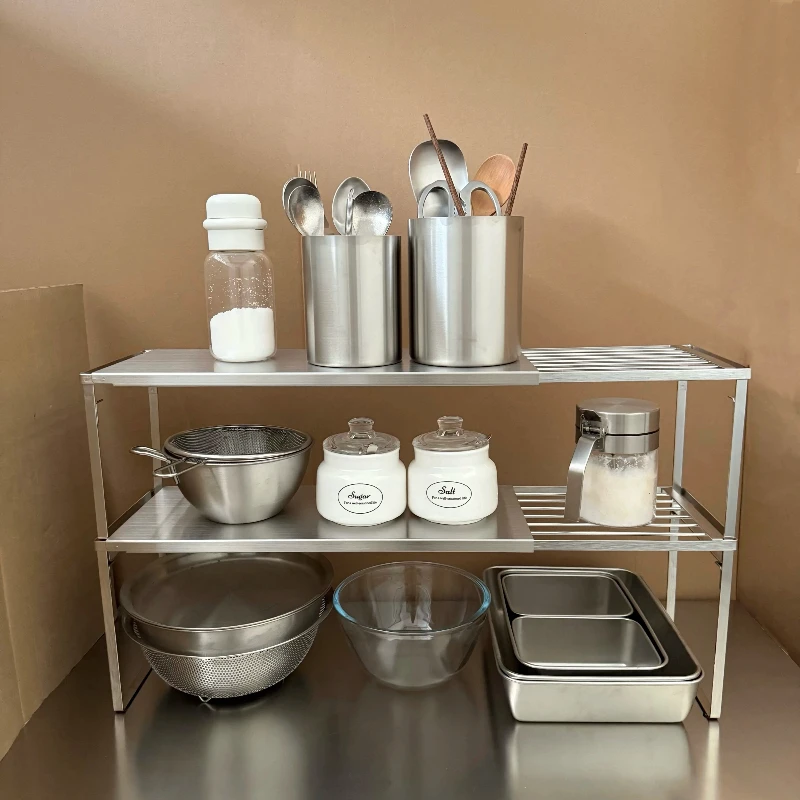 

Стеллаж для хранения из нержавеющей стали 304 для кухни, напольный органайзер для мелкой бытовой техники, штабелируемая металлическая полка