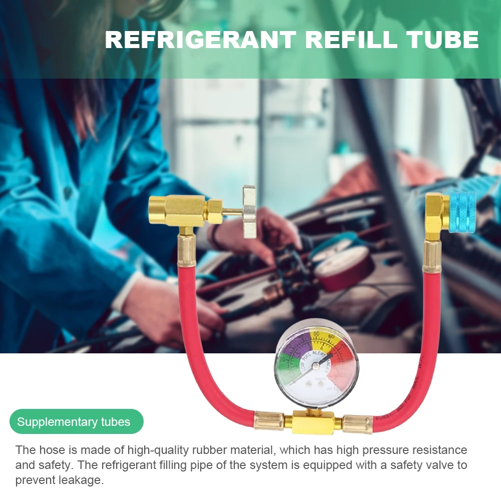 R1234YF Air Conditioner Gas Cooler with 1/2 Inch ACME LH Refrigerant Charging Hose Refrigerant Gas Refill for Car Automobile