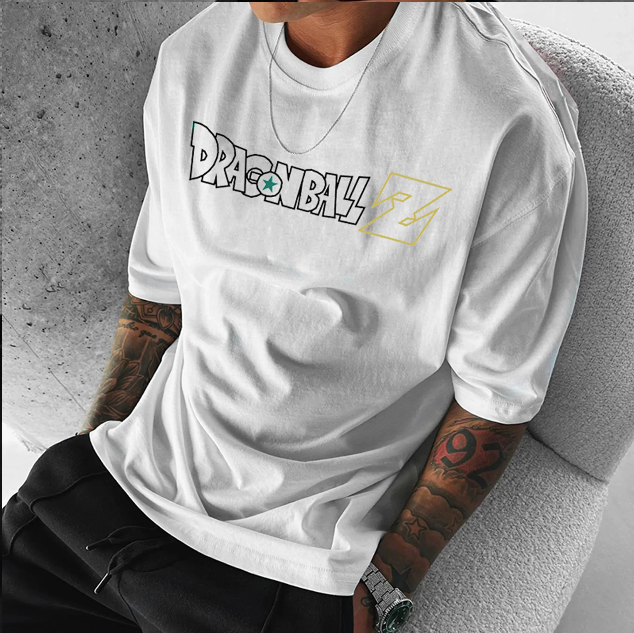 T-shirt girocollo larghe sportive traspiranti estive da uomo e da donna americane a maniche corte in cotone stampato Dragon Ball Goku