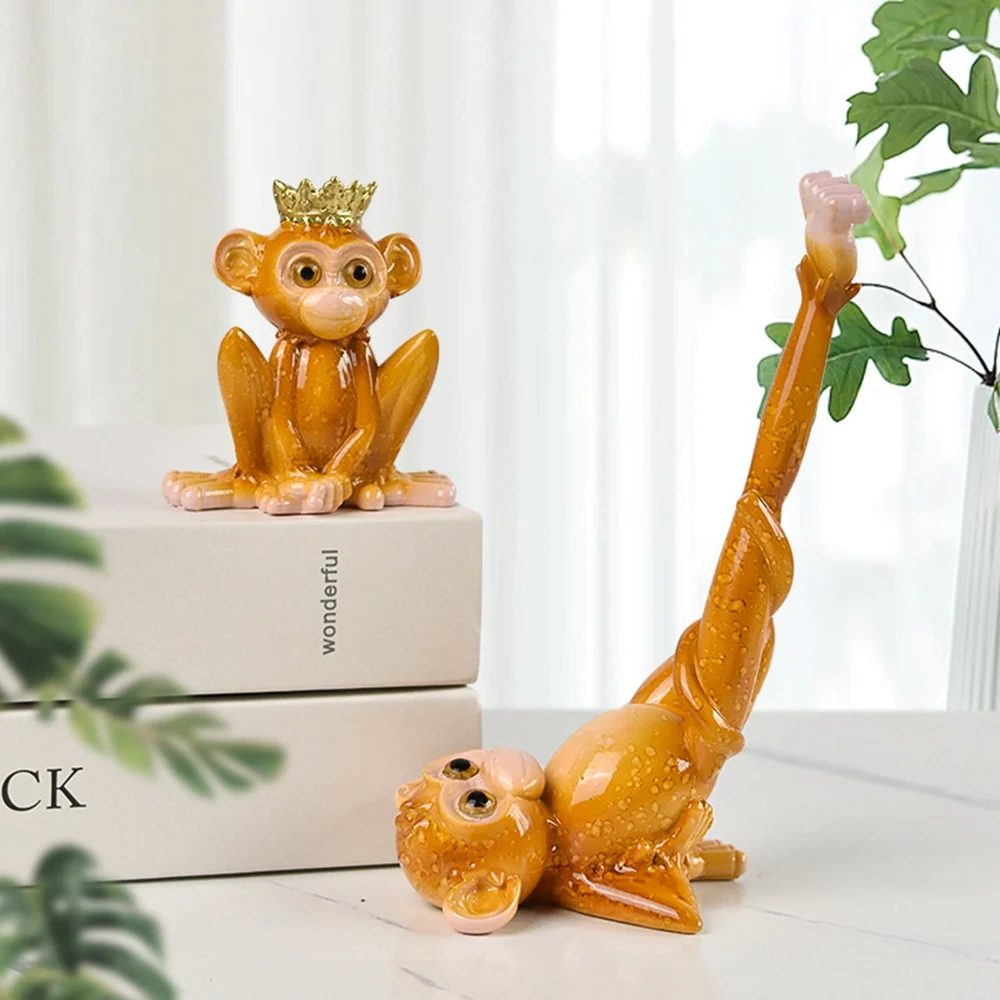 

American Yoga Monkey Decoration Countryside Resin Craft Decor Statue Art Home Office Desktop Decoration Figurines Statues Decor