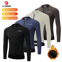 X-TIGER-Camiseta de ciclismo cálida para hombre, chaqueta cálida de lana para bicicleta, ropa de montaña de carretera, ropa Multicolor para bicicleta