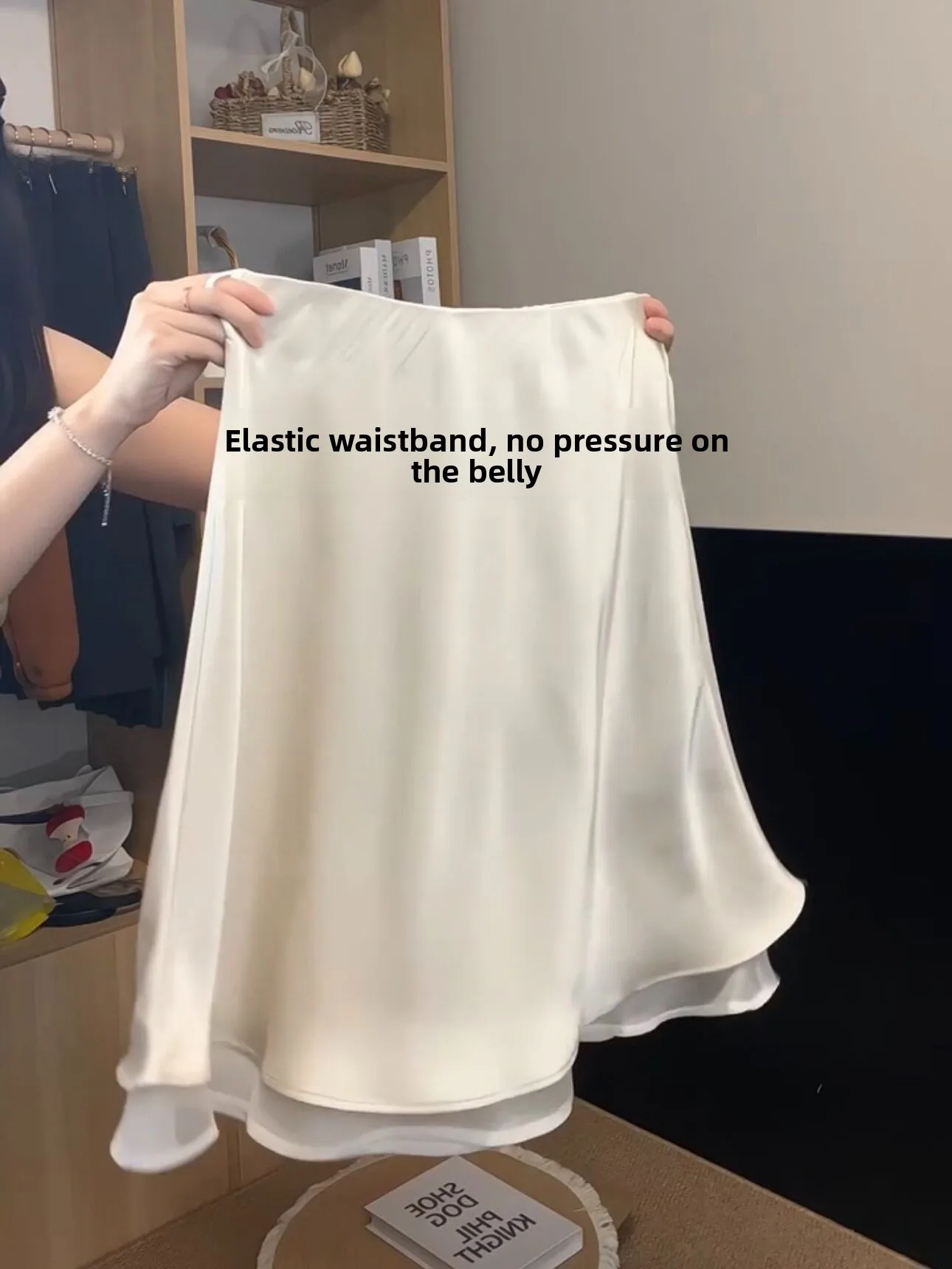 

Юбка-рыбка из атласа с высокой талией, женская, летняя, 2026, новая корейская модель, стройнящая, А-силуэт, приятная к телу, дышащая