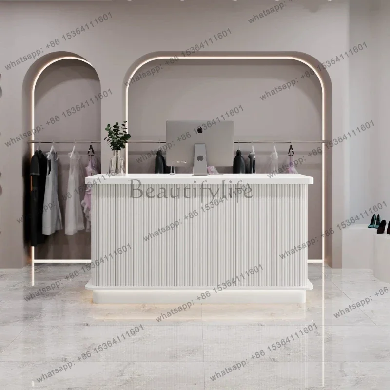 LSNordic Creative Clothing Store Cashier Desk Modern Minimalist Beauty Salon Front Desk Premium Office Furniture Recepção FYRD