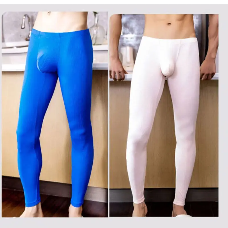 Winter Thermisch Ondergoed Mannen Houden Warm Lange Onderbroek Basislaag Sport Fitness Leggings Strakke Ondershirts U Pouch Uitstulping Onderbroek