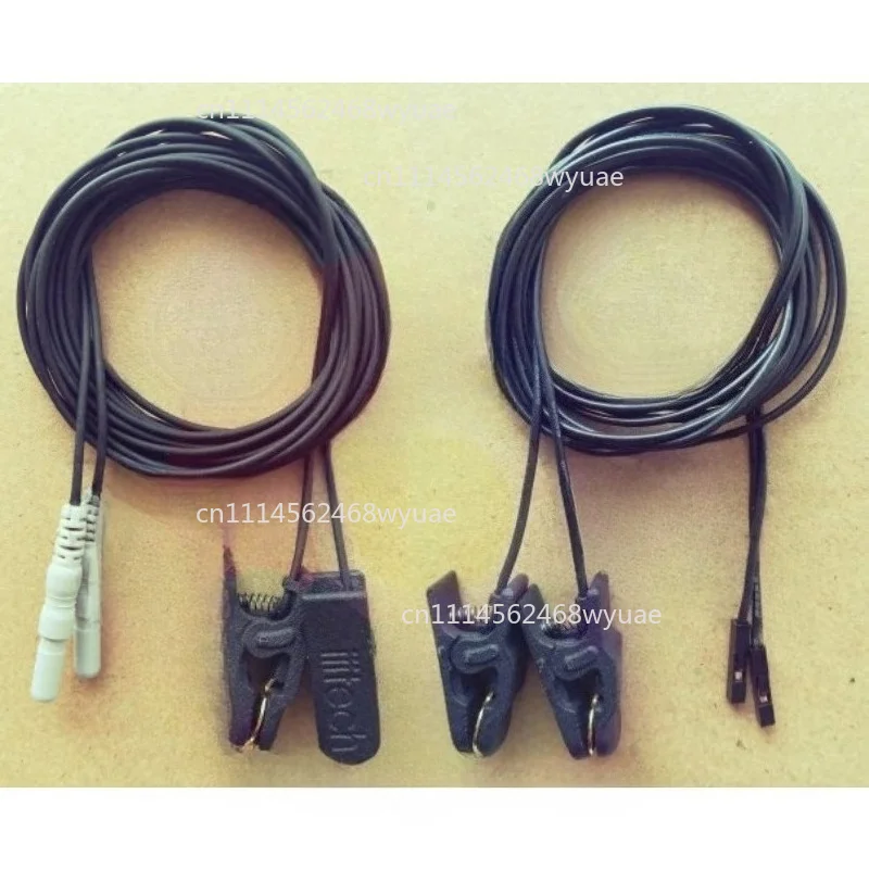 EEG Ear Clip Electrode Gold-plated for OpenBCI NeuroSky TGAM, 1.5mm Shielded Cable Biosignal Sensor BCI