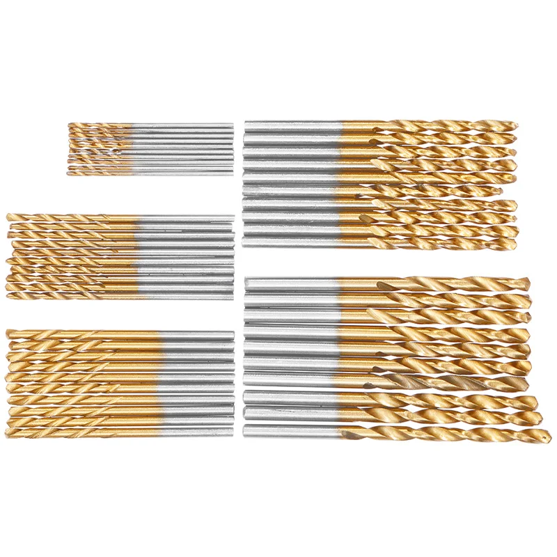 50PCS High Speed Steel Twist Drill Bits Stainless Steel Tool Set Whole Ground Metal Reamer Tools for Cutting Drilling Polishing