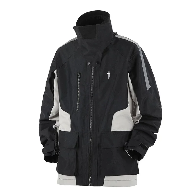

Unisex Outdoor Color Blocking Spliced Assault Suit Loose Casual Workwear Jacket Coats Men's Clothing Harajuku High Street
