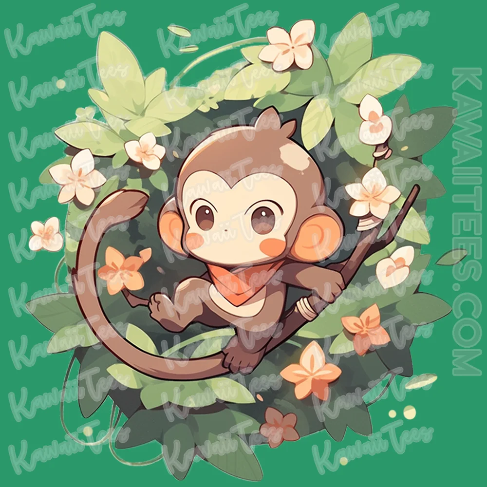 Adventurous Little Monkey Tee | Animal Graphic Tees | kawaiitees.com