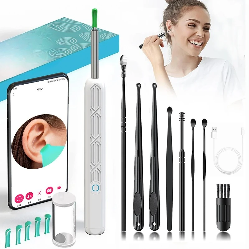 

2025 Smart Visible Earpick, очиститель ушной серы, камера, 6 светодиодных фонарей, набор инструментов для очистки ушной серы, Android