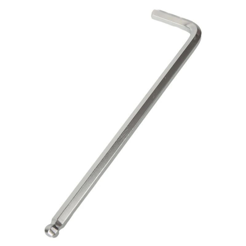 Vernickelter verlängerter Sechskantschlüssel mit Kugelkopf, runder Kopf, Kugelkopf, Sechskant-Innensechskantschlüssel mit Löffelkante