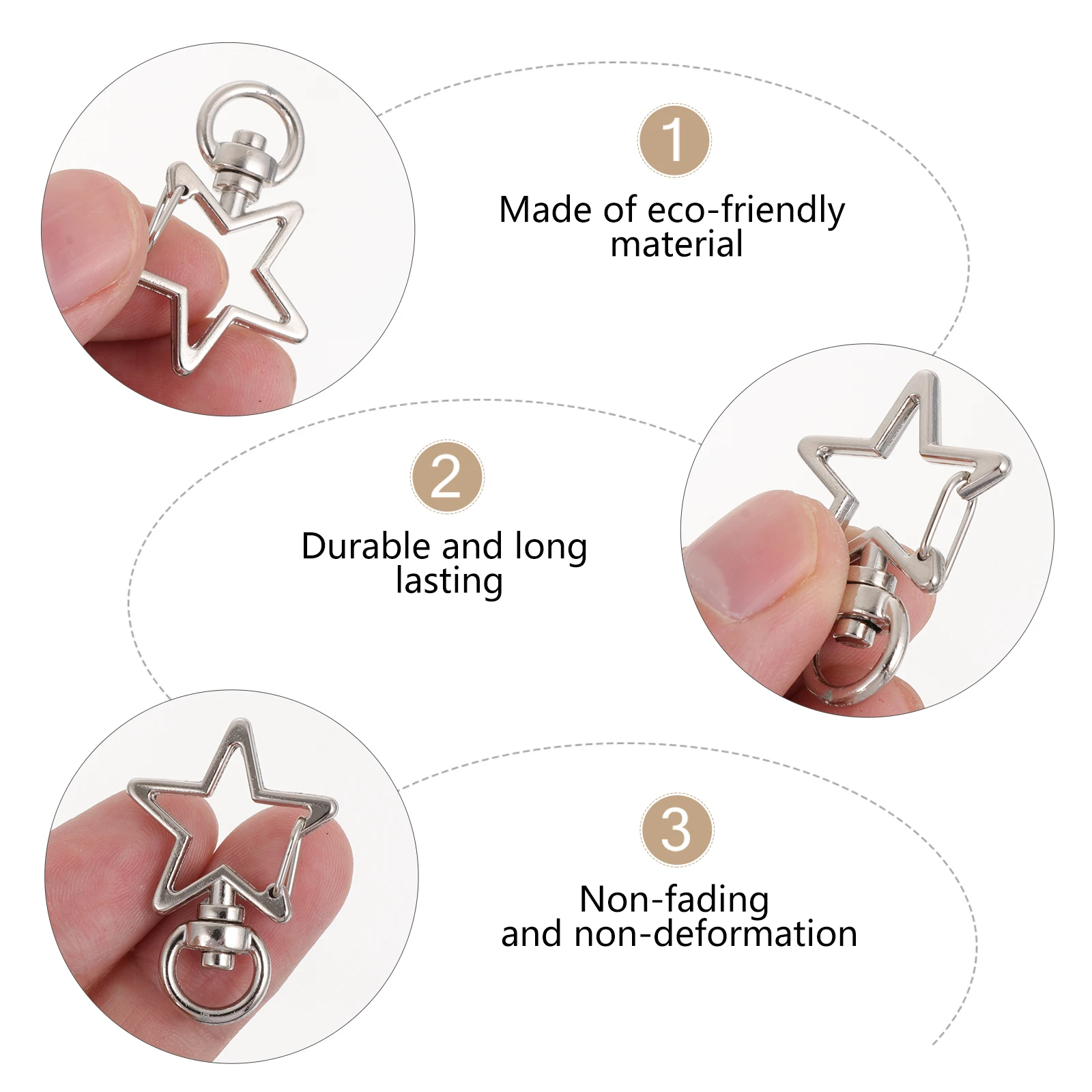 

40pcs Star Shape Lobster Clasp Metal Keychains Snap Hook for Bag Backpack Handbag Pendant Phone Purse Charm Decorative