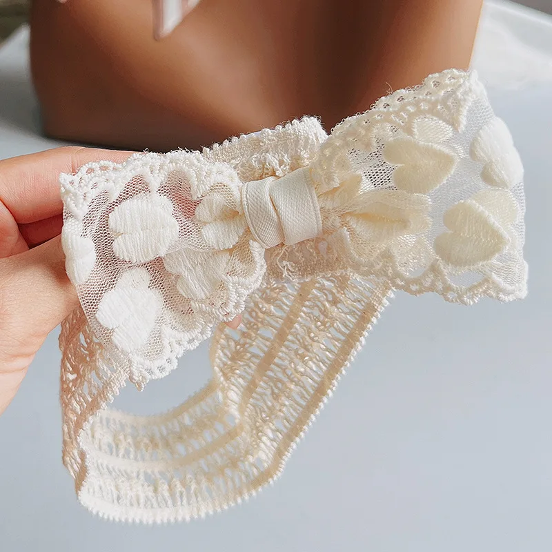Bow Baby Lace Headband Flower Embroidery Wide Turban Princess Girl Hair Accessories 0-3year Newborn Headwear Infant Photo Props