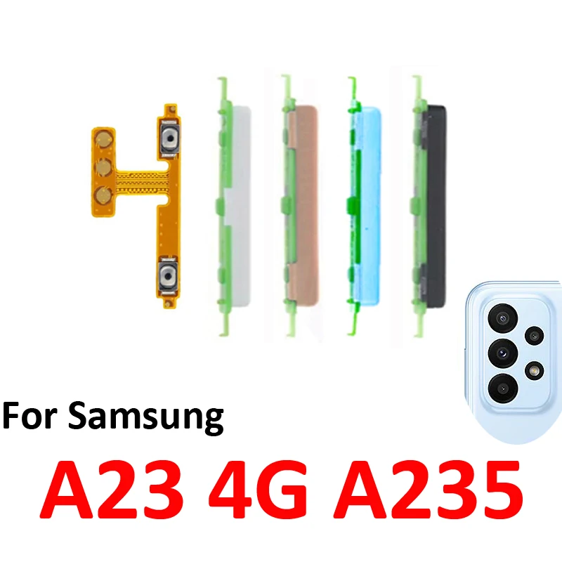 For Samsung Galaxy A23 LTE 4G A235 Phone New Volume Button Up Down External Key Internal Flex Cable Ribbon Repair Parts Black
