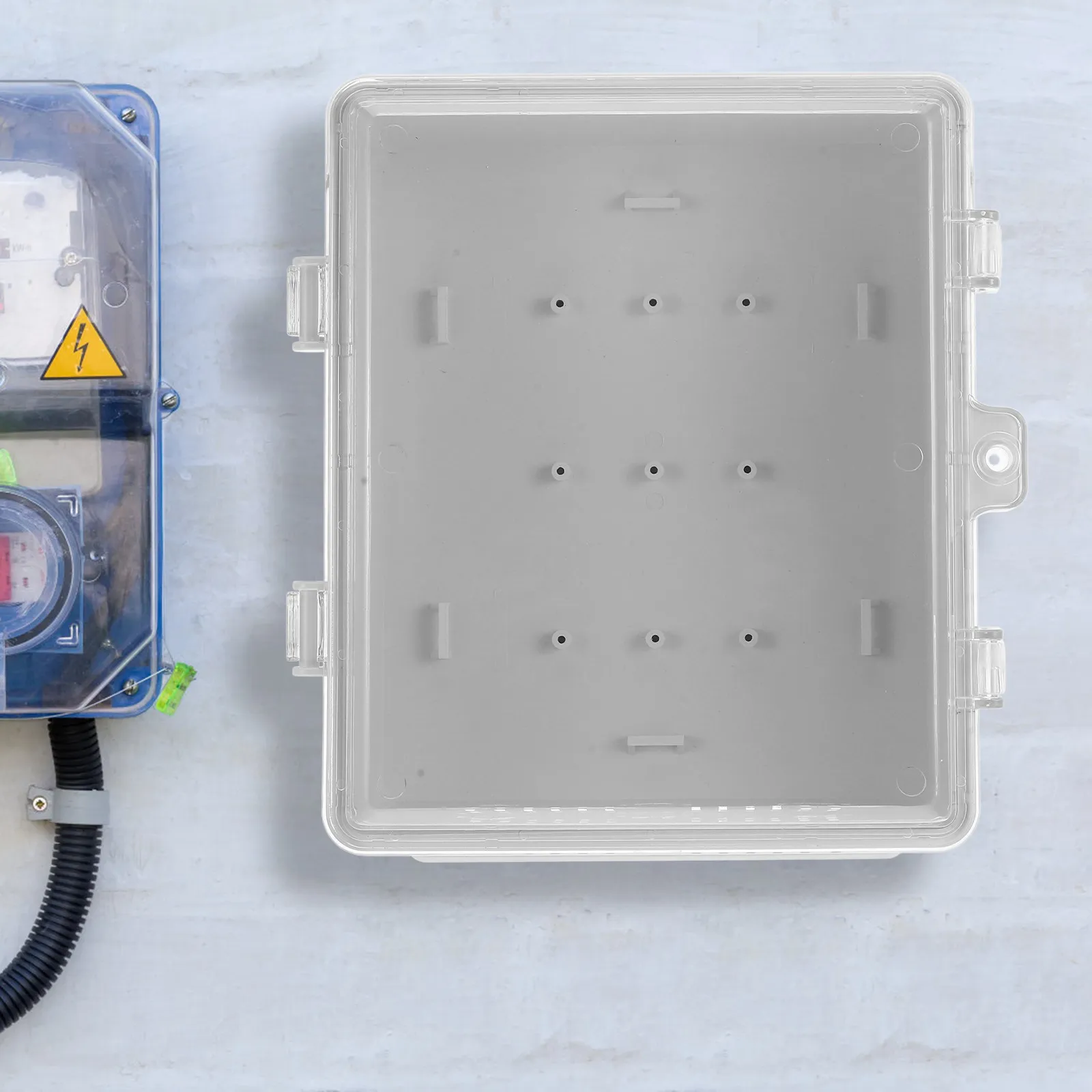 Outdoor Electrical Junction Box Waterproof Plastic Enclosure Transparent Cover Weatherproof Protection Electrical Project Cable