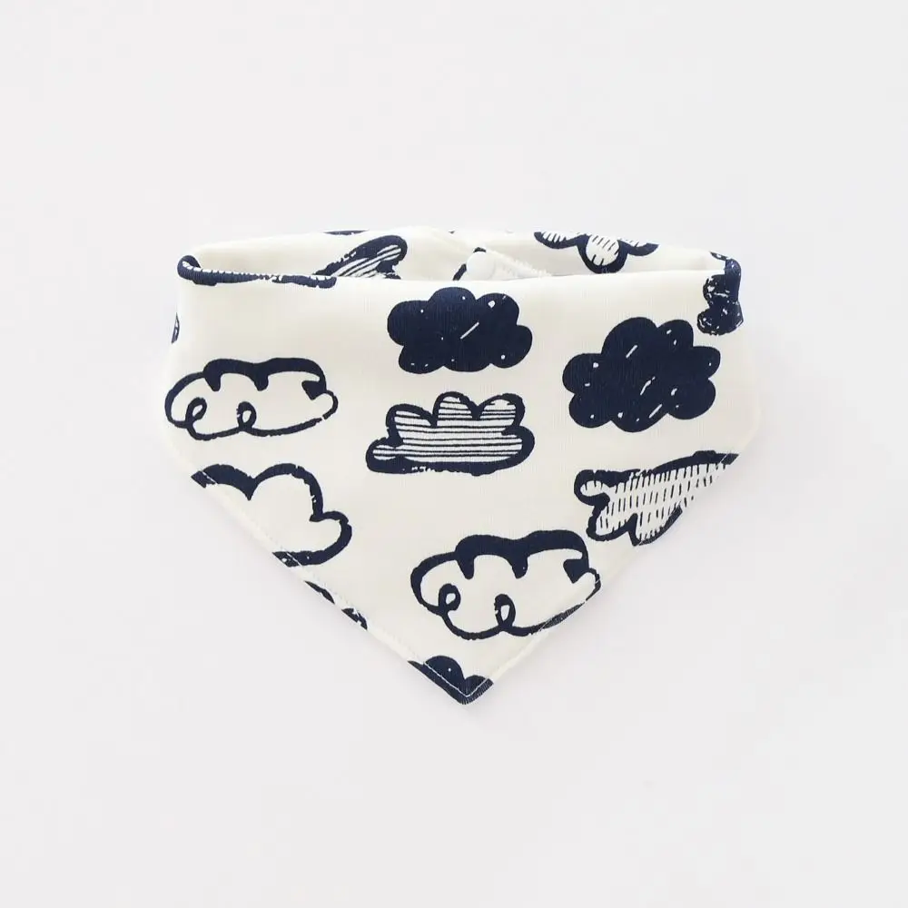 

Cotton Material Baby Bibs Stripes Pattern Soft Texture Drool Bibs Triangle Shape Cartoon Design Burp Cloths Newborn Care