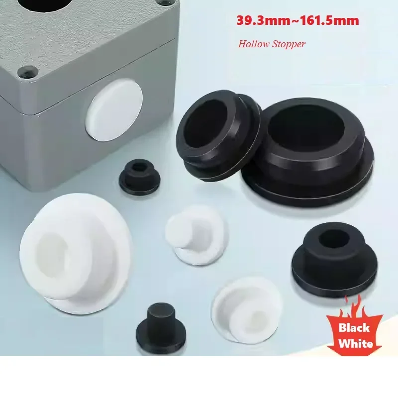 Boring 39,3 ~ 161,5 mm Zwart/Wit Siliconen Rubberen Afdichting Gat Pluggen Holle Blanking Eindkap Stofdichte Plug Pijp Inserts T Type Stopper