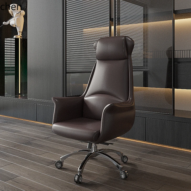 ZML seat Conference chair Light luxury business leather rotating middle class chair